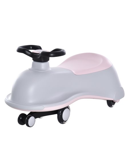 HOMCOM Ride on Wiggle Car Dolphin Shaped w/LED Flashing Wheels, No Batteries, Gears or Pedals-Wiggle Movement to Steer, for 18-7 - pic 6501 | FastDaddyshop