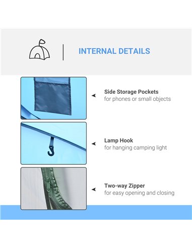 Outsunny 4-5 Person Pop-up Camping Tent Waterproof Family Tent w/ 2 Mesh Windows & PVC Windows Portable Carry Bag for Outdoor Tr