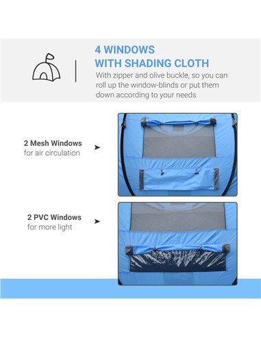 Outsunny 4-5 Person Pop-up Camping Tent Waterproof Family Tent w/ 2 Mesh Windows & PVC Windows Portable Carry Bag for Outdoor Tr