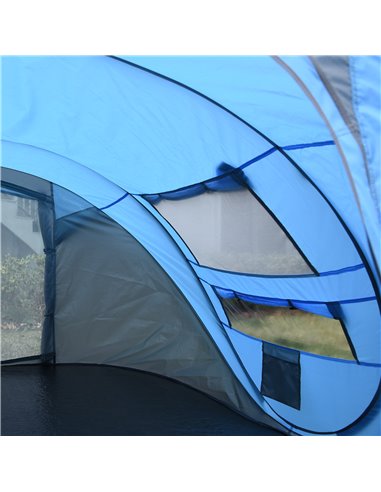 Outsunny 4-5 Person Pop-up Camping Tent Waterproof Family Tent w/ 2 Mesh Windows & PVC Windows Portable Carry Bag for Outdoor Tr