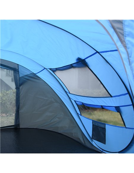 Outsunny 4-5 Person Pop-up Camping Tent Waterproof Family Tent w/ 2 Mesh Windows & PVC Windows Portable Carry Bag for Outdoor Tr - pic 65030 | FastDaddyshop