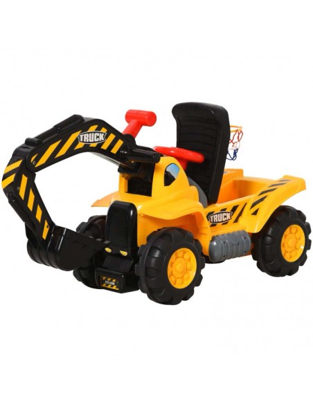 Homcom Kids 4-in-1 HDPE Excavator Ride On Truck Yellow-Black - pic 6504 | FastDaddyshop