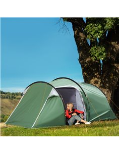 Outsunny 2-3 Person Tunnel Camping Tent, Green A20-173 2
