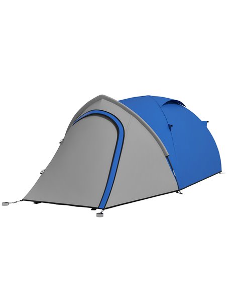 Outsunny Waterproof 2-Person Dome Camping Tent with Large Viewing Windows, Quick Setup, Blue and Grey A20-174V00BU - pic 65059 | FastDaddyshop
