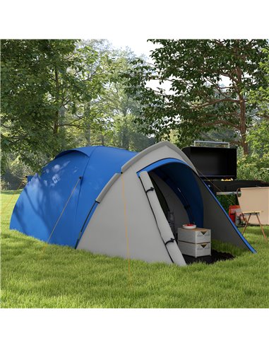Outsunny Waterproof 2-Person Dome Camping Tent with Large Viewing Windows, Quick Setup, Blue and Grey A20-174V00BU