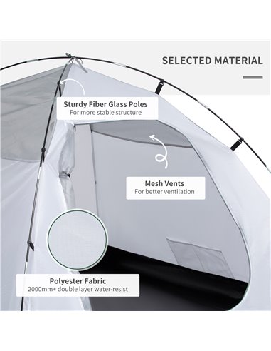 Outsunny Waterproof 2-Person Dome Camping Tent with Large Viewing Windows, Quick Setup, Blue and Grey A20-174V00BU