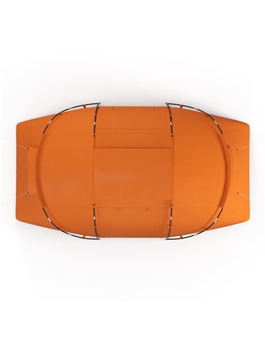 Outsunny 4-6 Man Camping Tent w/ Two Bedroom, Hiking Sun Shelter, UV Protection Tunnel Tent, Orange A20-044V00OG