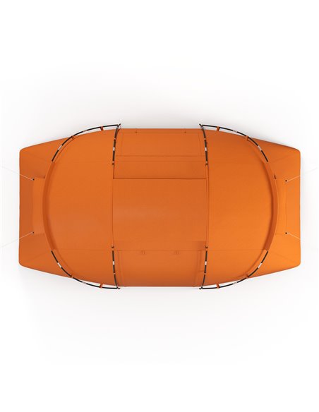 Outsunny 4-6 Man Camping Tent w/ Two Bedroom, Hiking Sun Shelter, UV Protection Tunnel Tent, Orange A20-044V00OG - pic 65076 | FastDaddyshop