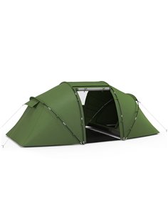 Outsunny 4-6 Man Camping Tent w/ Two Bedroom, Hiking Sun Shelter, UV Protection Tunnel Tent, Dark Green A20-044V00DG