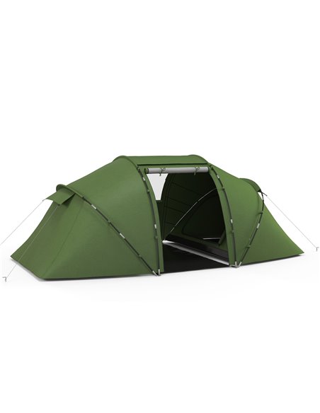 Outsunny 4-6 Man Camping Tent w/ Two Bedroom, Hiking Sun Shelter, UV Protection Tunnel Tent, Dark Green A20-044V00DG - pic 65077 | FastDaddyshop