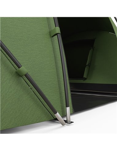 Outsunny 4-6 Man Camping Tent w/ Two Bedroom, Hiking Sun Shelter, UV Protection Tunnel Tent, Dark Green A20-044V00DG