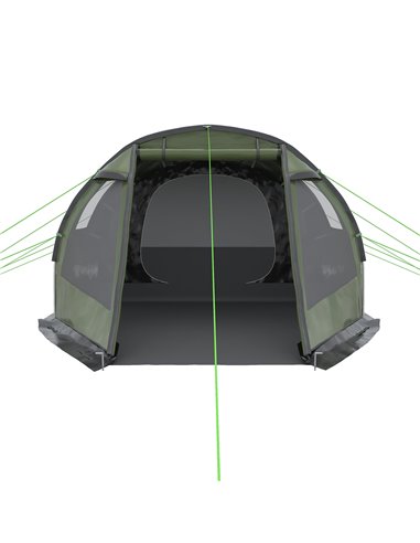 Outsunny Camping Tent for 3-4 People, Two Room Tunnel Tent with Windows, Portable, for Outdoor Activities, Green A20-285V00GN