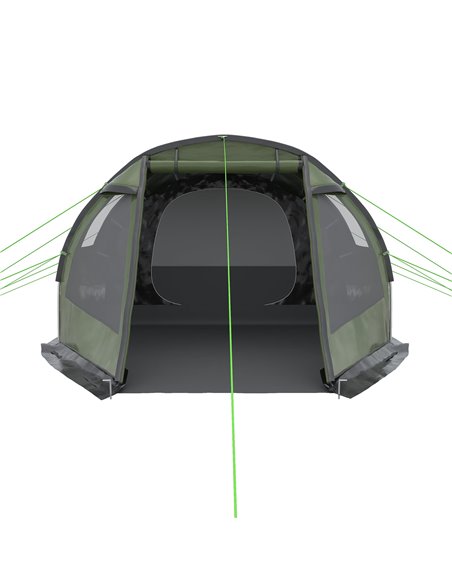 Outsunny Camping Tent for 3-4 People, Two Room Tunnel Tent with Windows, Portable, for Outdoor Activities, Green A20-285V00GN - pic 65093 | FastDaddyshop