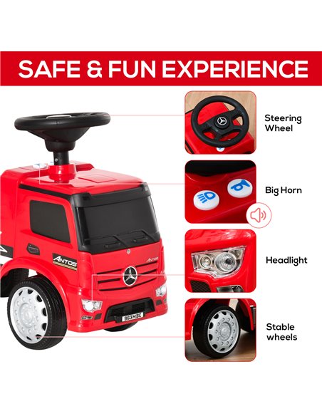 HOMCOM 3-in-1 Ride On Car Licensed Mercedes-Benz Truck Stroller Toddler Under Seat Storage Handle Steering Wheel Horn for Baby 1 - pic 6512 | FastDaddyshop