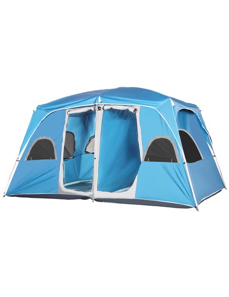 Outsunny 4-8 Person Camping Tent Family Tent with 2 Room, Blue A20-226V00BU - pic 65122 | FastDaddyshop