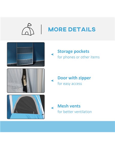 Outsunny 4-8 Person Camping Tent Family Tent with 2 Room, Mesh Windows, Easy Set Up for Backpacking, Hiking, Outdoor, Blue A20-2 - pic 65127 | FastDaddyshop