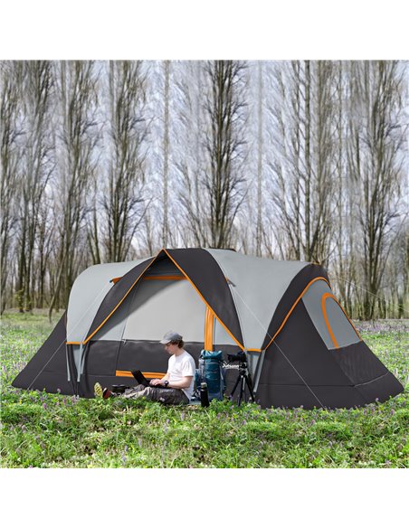 Outsunny 5-6 Man Dome Camping Tent Hiking Shelter UV Protection 3000mm Water Resistant Tunnel Tent - Multicolor A20-132V00MX - pic 65132 | FastDaddyshop