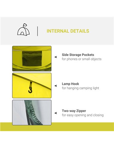 Outsunny 4-5 Person Pop-up Camping Tent Waterproof Family Tent w/ 2 Mesh Windows & PVC Windows Portable Carry Bag for Outdoor Tr