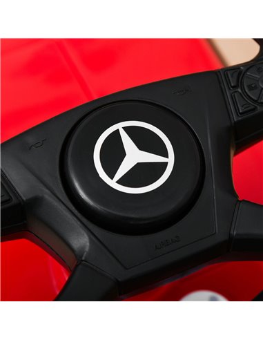 HOMCOM 3-in-1 Ride On Car Licensed Mercedes-Benz Truck Stroller Toddler Under Seat Storage Handle Steering Wheel Horn for Baby 1