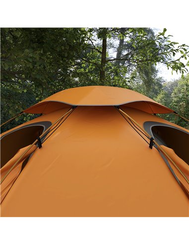Outsunny Dome Camping Tent with Aluminium Frame, 2000mm Waterproof, Removable Rainfly, for 1-2 Persons, Orange A20-418V00OG