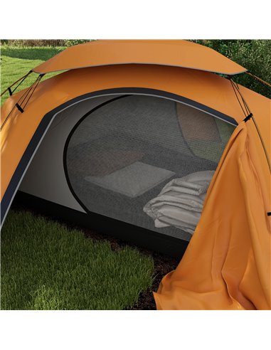 Outsunny Dome Camping Tent with Aluminium Frame, 2000mm Waterproof, Removable Rainfly, for 1-2 Persons, Orange A20-418V00OG