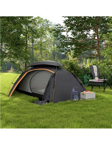 Outsunny Dome Camping Tent with Aluminium Frame, Removable Rainfly, 2000mm Waterproof, for 1-2 Persons, Grey A20-418V00CG