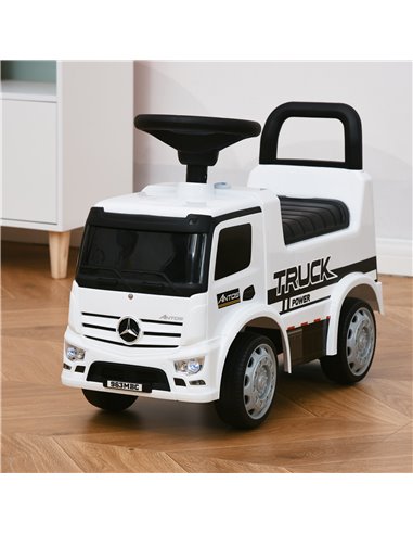 HOMCOM 3-in-1 Ride On Car Licensed Mercedes-Benz Truck Stroller Toddler Under Seat Storage Handle Steering Wheel Horn for Baby 1