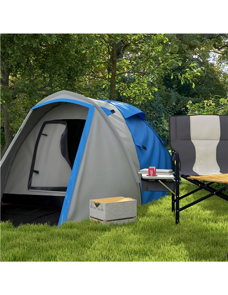 Outsunny Portable Family Camping Tent, 2-3 Person, Dual-Room, 2000mm Waterproof with Carry Bag for Outdoor Adventures, Blue A20- - pic 65175 | FastDaddyshop