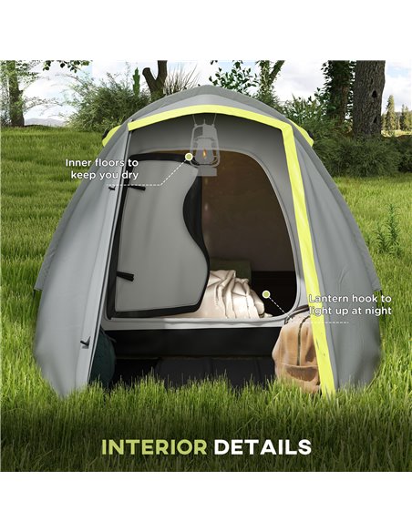 Outsunny Waterproof Camping Tent for 2-3 Persons with Dual Rooms, Portable, Ideal for Fishing Hiking Festivals, Yellow A20-423V0 - pic 65180 | FastDaddyshop