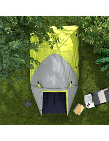 Outsunny Waterproof Camping Tent for 2-3 Persons with Dual Rooms, Portable, Ideal for Fishing Hiking Festivals, Yellow A20-423V0