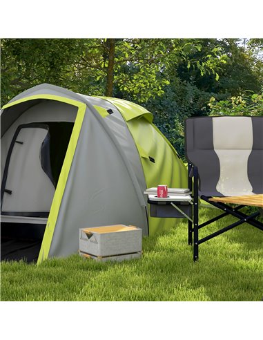 Outsunny Waterproof Camping Tent for 2-3 Persons with Dual Rooms, Portable, Ideal for Fishing Hiking Festivals, Yellow A20-423V0