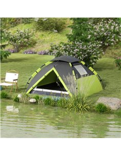 Outsunny Family Camping Tent for 3-4 Persons, 2000mm Waterproof, Quick Setup, Portable with Carry Bag, Green A20-420V00GN 2
