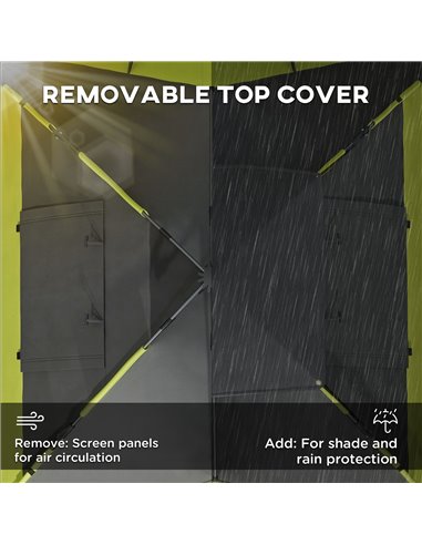 Outsunny Family Camping Tent for 3-4 Persons, 2000mm Waterproof, Quick Setup, Portable with Carry Bag, Green A20-420V00GN