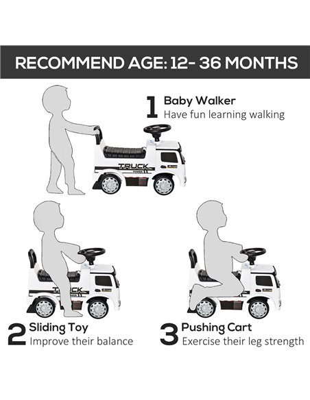 HOMCOM 3-in-1 Ride On Car Licensed Mercedes-Benz Truck Stroller Toddler Under Seat Storage Handle Steering Wheel Horn for Baby 1 - pic 6519 | FastDaddyshop