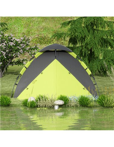 Outsunny Family Camping Tent for 3-4 Persons, 2000mm Waterproof, Quick Setup, Portable with Carry Bag, Green A20-420V00GN