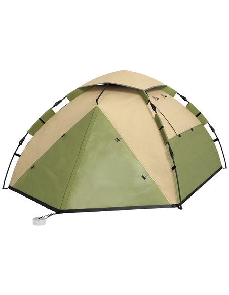 Outsunny Portable Family Camping Tent for 3-4 Persons, 2000mm Waterproof, Quick Setup with Carry Bag, Dark Green A20-420V00DG - pic 65194 | FastDaddyshop