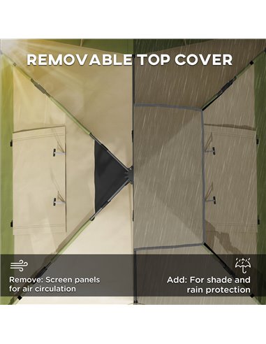 Outsunny Portable Family Camping Tent for 3-4 Persons, 2000mm Waterproof, Quick Setup with Carry Bag, Dark Green A20-420V00DG