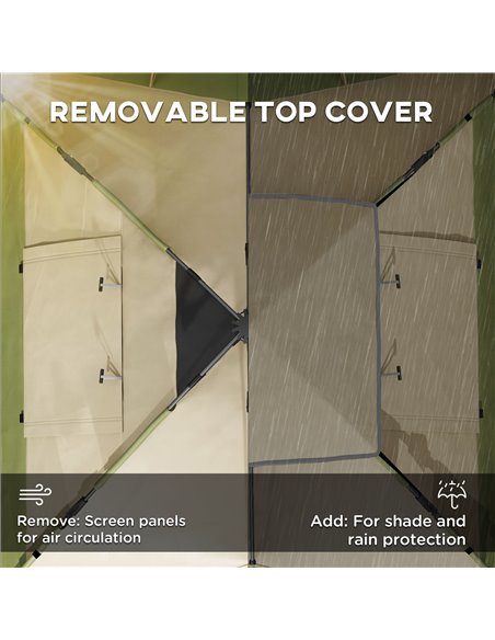 Outsunny Portable Family Camping Tent for 3-4 Persons, 2000mm Waterproof, Quick Setup with Carry Bag, Dark Green A20-420V00DG - pic 65197 | FastDaddyshop