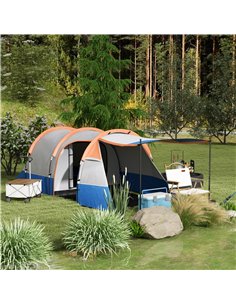 Outsunny Camping Large Tunnel Tent for 2-3 Man, Orange A20-425V00OG 2