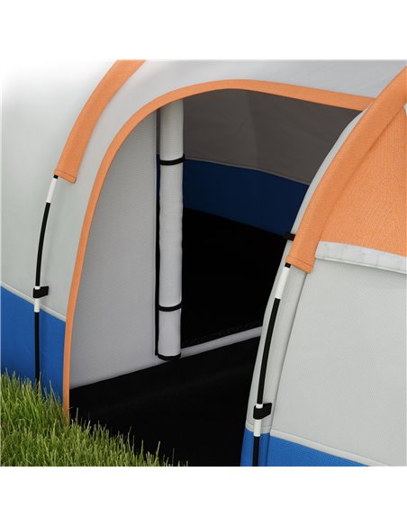 Outsunny Camping Tent, Large Tunnel Tent with Bedroom and Living Area, 2000mm Waterproof, Portable with Bag for 2-3 Man, Orange  - pic 65211 | FastDaddyshop