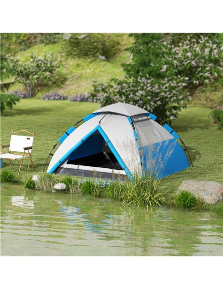 Outsunny Family Camping Tent for 3-4 Persons, 2000mm Waterproof, Easy Carry Bag, Quick Pitch, Blue A20-420V00LB - pic 65213 | FastDaddyshop