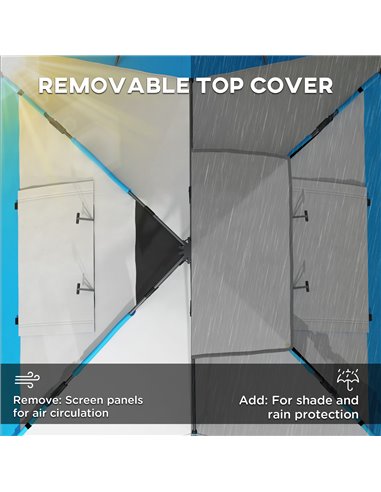 Outsunny Family Camping Tent for 3-4 Persons, 2000mm Waterproof, Easy Carry Bag, Quick Pitch, Blue A20-420V00LB