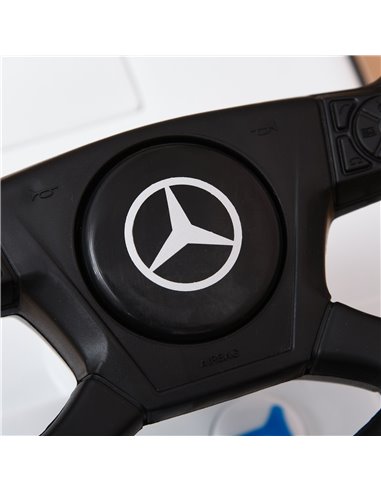 HOMCOM 3-in-1 Ride On Car Licensed Mercedes-Benz Truck Stroller Toddler Under Seat Storage Handle Steering Wheel Horn for Baby 1