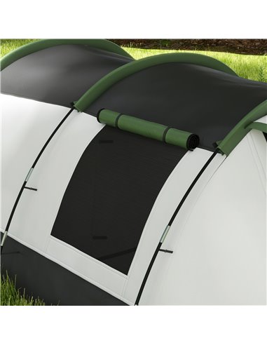 Outsunny Family Camping Tunnel Tent for 3-4 Persons, 2000mm Waterproof, Lightweight with Carry Bag, Green A20-417V00GN