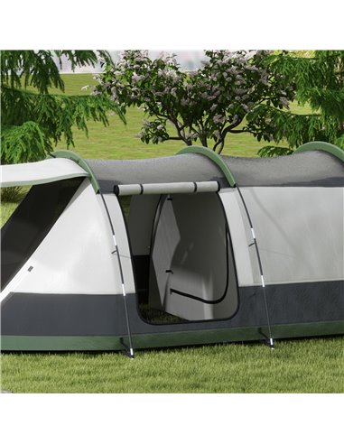 Outsunny Family Camping Tunnel Tent for 3-4 Persons, 2000mm Waterproof, Lightweight with Carry Bag, Green A20-417V00GN