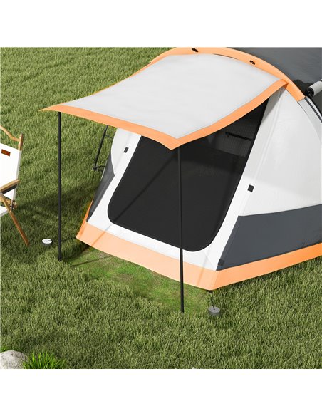 Outsunny 3-4 Man Camping Tent, Family Tunnel Tent, 2000mm Waterproof, Portable with Bag, Orange A20-417V00OG - pic 65247 | FastDaddyshop