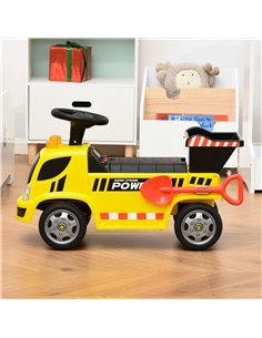 Homcom Ride On Car Kids Truck Storage with Tipping Bucket Yellow 2