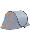 Outsunny 2 Man Pop up Camping Tent, 2000mm Waterproof, Grey and Orange A20-404V00GY