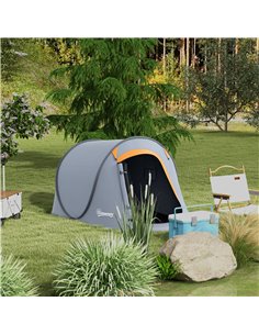Outsunny 2 Man Pop up Camping Tent, 2000mm Waterproof, Grey and Orange A20-404V00GY 2