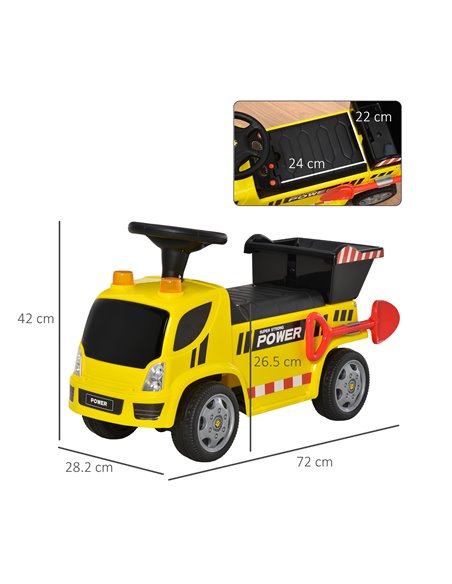 HOMCOM 2-in-1 Ride On Car Truck Walker Kids with Tipping Bucket & Shovel Foot To Floor Slider Stroller Toddler Steering Wheel fo - pic 6526 | FastDaddyshop